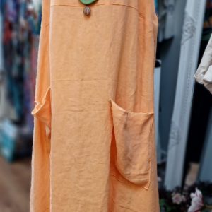 Elena Pia NZ Made Plus Size Linen Maxi Dress | Loose Fit | Front Pockets