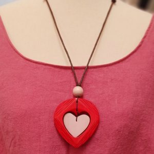 Handmade Wooden Heart Necklace – Wear Short or Long