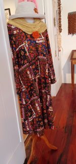 “Ladies long sleeve French viscose V-neck dress by Elena Pia NZ designed for fuller figures”